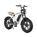 Biały-Rower elektryczny w stylu motocykla M20